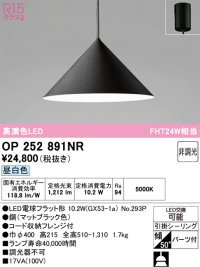 オーデリック　OP252891NR(ランプ別梱)　ペンダントライト 非調光 LEDランプ 昼白色 フレンジタイプ マットブラック