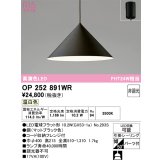 オーデリック　OP252891WR(ランプ別梱)　ペンダントライト 非調光 LEDランプ 温白色 フレンジタイプ マットブラック
