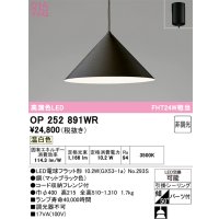 オーデリック　OP252891WR(ランプ別梱)　ペンダントライト 非調光 LEDランプ 温白色 フレンジタイプ マットブラック