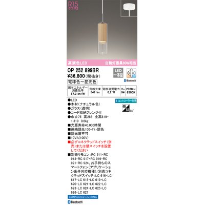 画像1: オーデリック　OP252899BR　ペンダントライト 調光 調色 Bluetooth コントローラー別売 LED一体型 電球色〜昼光色 フレンジタイプ ナチュラル