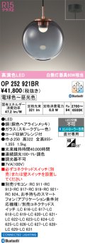 オーデリック　OP252921BR　ペンダントライト 調光 調色 Bluetooth コントローラー別売 LED一体型 電球色〜昼光色 フレンジタイプ スモークグレー