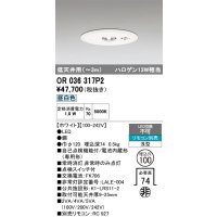 オーデリック　OR036317P2　非常灯・誘導灯 埋込穴φ100 リモコン別売 LED一体型 昼白色 浅型 低天井用(〜3m) ホワイト