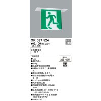オーデリック　OR037524　非常灯・誘導灯 □295×105 パネル別売 LED一体型 天井埋込 B級BL形C級 両面型