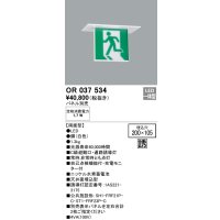 オーデリック　OR037534　非常灯・誘導灯 □200×105 パネル別売 LED一体型 天井埋込 C級 両面型