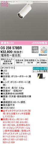 オーデリック　OS256579BR　スポットライト 調光 調色 Bluetooth コントローラー別売 LED一体型 電球色〜昼光色 プラグタイプ オフホワイト