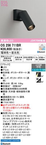 オーデリック　OS256711BR　スポットライト 調光 調色 Bluetooth コントローラー別売 LED一体型 電球色〜昼光色 ブラック
