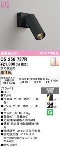 オーデリック　OS256737R　スポットライト 調光 調光器別売 LED一体型 電球色 ブラック