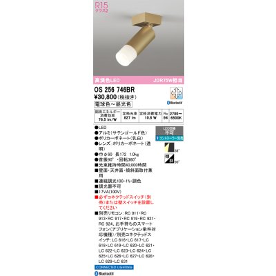 画像1: オーデリック　OS256746BR　スポットライト 調光 調色 Bluetooth コントローラー別売 LED一体型 電球色〜昼光色 サテンゴールド