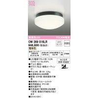 オーデリック　OW269016LR(ランプ別梱)　バスルームライト 非調光 LEDランプ 電球色 防雨・防湿型 ブラック