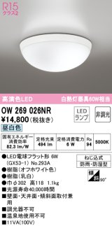 オーデリック　OW269026NR(ランプ別梱)　バスルームライト 非調光 LEDランプ 昼白色 防雨・防湿型 オフホワイト ￡