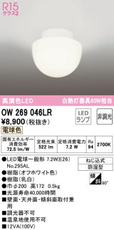 オーデリック　OW269046LR　バスルームライト 非調光 LEDランプ 電球色 防雨型 オフホワイト ￡