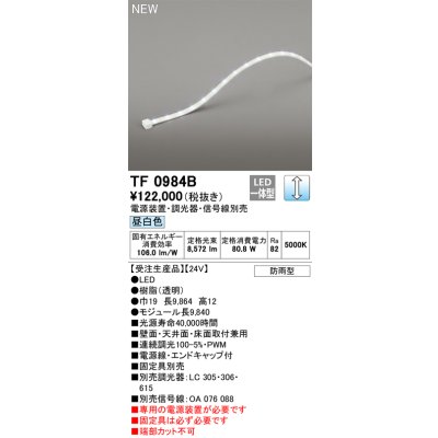 画像1: オーデリック TF0984B 間接照明 テープライト 長9840 調光(調光器別売) 電源装置・信号線別売 LED一体型 昼白色 防雨型 受注生産 [§]