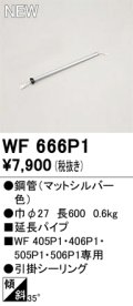 オーデリック WF666P1 シーリングファン 部材 延長パイプ 長600 マットシルバー