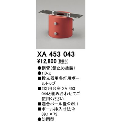 画像1: オーデリック　XA453043　エクステリアスポットライトパーツ(ポールヘッド多灯) 多灯用ボールトップ 防雨型 錆止め塗装