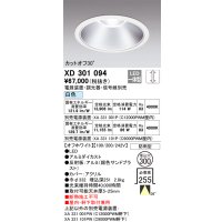 オーデリック　XD301094　ダウンライト 埋込穴φ300 電源装置・調光器・信号線別売 LED一体型 白色 高天井用 防雨型 オフホワイト