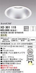 オーデリック　XD301115　ダウンライト 埋込穴φ200 電源装置・調光器・信号線別売 LED一体型 温白色 高天井用 防雨型 オフホワイト