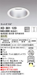 オーデリック　XD301123　ダウンライト 埋込穴φ150 電源装置・調光器・信号線別売 LED一体型 温白色 高天井用 防雨型 オフホワイト