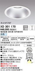 オーデリック　XD301170　ダウンライト 埋込穴φ200 電源装置・調光器・信号線別売 LED一体型 白色 高天井用 防雨型 オフホワイト