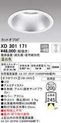 オーデリック　XD301171　ダウンライト 埋込穴φ200 電源装置・調光器・信号線別売 LED一体型 温白色 高天井用 防雨型 オフホワイト