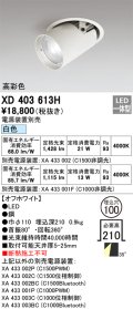 オーデリック　XD403613H　ダウンスポットライト LED一体型 白色 電源装置別売 埋込穴φ100 オフホワイト