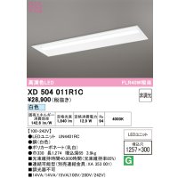 オーデリック　XD504011R1C(LED光源ユニット別梱)　ベースライト □1257×300 非調光 LEDユニット交換型 白色 埋込型