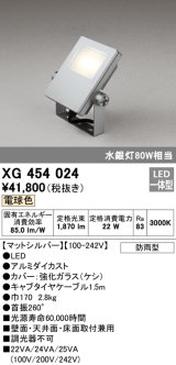 オーデリック　XG454024　エクステリアスポットライト LED一体型 電球色 水銀灯80Wクラス マットシルバー 防雨型