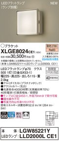 パナソニック XLGE8024CE1(ランプ別梱) ブラケット LED(電球色) 壁直付型 密閉型 拡散タイプ LEDランプ交換型 防雨型 プラチナメタリック