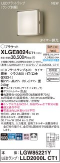パナソニック XLGE8024CT1(ランプ別梱) ブラケット LED(電球色) 壁直付型 密閉型 拡散タイプ LEDランプ交換型 防雨型 プラチナメタリック