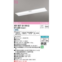 オーデリック　XR507011R1C(LED光源ユニット別梱)　ベースライト □1257×300 非調光 リモコン別売 LEDユニット交換型 白色 埋込型