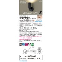 パナソニック XSZP3007LCB1(ランプ別梱) スポットライト 調光(ライコン別売) LED(電球色) 天井・壁直付型・据置取付型 拡散タイプ ランプ交換型 ブラック