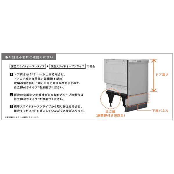 画像3: リンナイ　RSW-SD401A-SV　食洗機 ビルトイン 食器洗い乾燥機 幅45cm 深型スライドオープン ぎっしりカゴタイプ スタンダード 自立脚付きタイプ シルバー [♭∠] (3)
