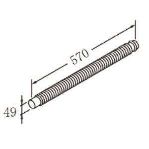 画像: リンナイ ガスFF暖房機オプション　FOT-266　給排気管 φ50用ロング排気フレキ600 [■]