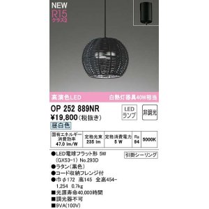画像: オーデリック　OP252889NR(ランプ別梱)　ペンダントライト 非調光 LEDランプ 昼白色 フレンジタイプ 黒色