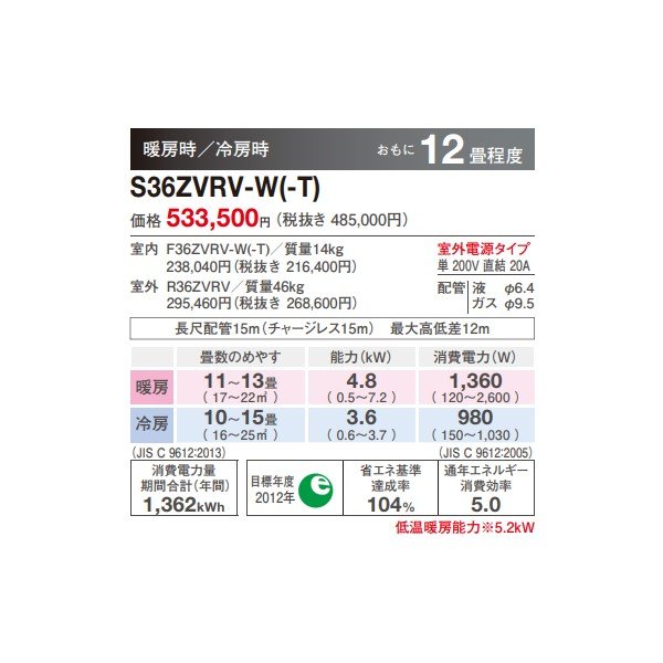 画像2: ダイキン　S36YVRV　ハウジングエアコン 12畳程度 床置形 給気換気 VRシリーズ ブラウン 単200V (S36YVRVの後継品) [♪▲] (2)