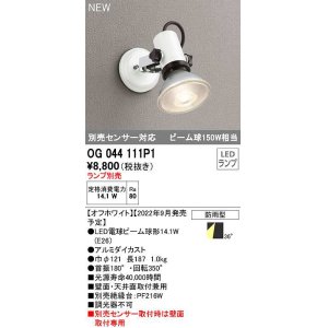 画像: オーデリック　OG044111P1　エクステリア スポットライト ランプ別売 LEDランプ 防雨型 オフホワイト