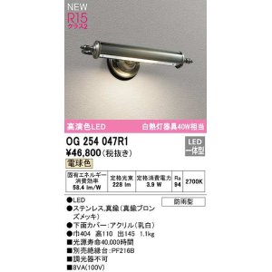 画像: オーデリック　OG254047R1　エクステリア 表札灯 LED一体型 電球色 防雨型 真鍮ブロンズメッキ