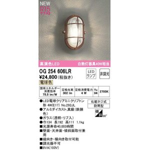 画像: オーデリック　OG254606LR(ランプ別梱)　ブラケットライト 非調光 LEDランプ 電球色 防雨型 鉄錆色