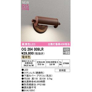 画像: オーデリック　OG264009LR　エクステリア 表札灯 LED一体型 電球色 防雨型 鉄錆色