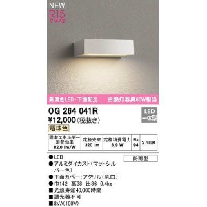 画像: オーデリック　OG264041R　エクステリア 表札灯 LED一体型 電球色 下面配光 防雨型 マットシルバー