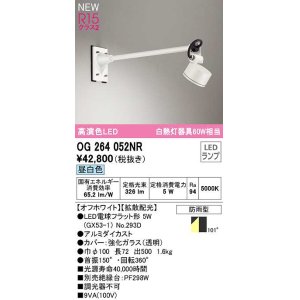 画像: オーデリック　OG264052NR(ランプ別梱)　エクステリア スポットライト LEDランプ 昼白色 防雨型 オフホワイト