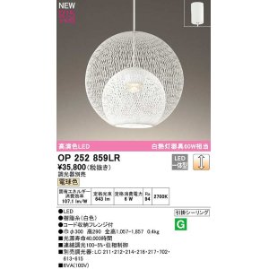 画像: オーデリック　OP252859LR　ペンダントライト 調光 調光器別売 LED一体型 電球色 フレンジタイプ 白色