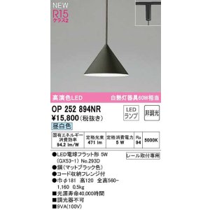 画像: オーデリック　OP252894NR(ランプ別梱)　ペンダントライト 非調光 LEDランプ 昼白色 プラグタイプ マットブラック
