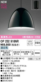 画像: オーデリック　OP252916NR(ランプ別梱)　ペンダントライト 非調光 LEDランプ 昼白色 フレンジタイプ 黒色