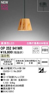 画像: オーデリック　OP252941WR(ランプ別梱)　ペンダントライト 非調光 LEDランプ 温白色 フレンジタイプ 檜