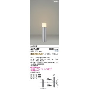 画像: コイズミ照明 AU54501(別梱2ヶ口) アウトドアライト 非調光 LED 電球色 防雨型 サテンシルバー