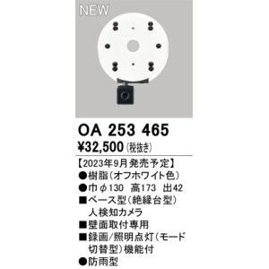 画像: オーデリック OA253465 センサ ベース型人検知カメラ 壁面取付専用 防雨型 オフホワイト