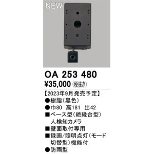 画像: オーデリック OA253480 センサ ベース型人検知カメラ 壁面取付専用 防雨型 黒色
