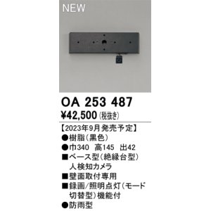 画像: オーデリック OA253487 センサ ベース型人検知カメラ 壁面取付専用 防雨型 黒色