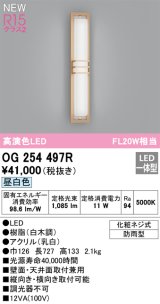 画像: オーデリック OG254497R エクステリア ポーチライト LED一体型 昼白色 高演色LED 防雨型 白木調