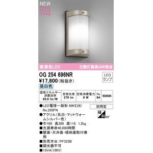 画像: オーデリック OG254696NR(ランプ別梱) エクステリア ポーチライト LEDランプ 昼白色 高演色LED 防雨型 マットウォームシルバー